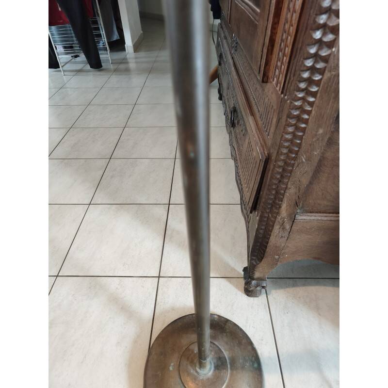 Brass floor lamp with glass shade