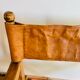 Fauteuil pliant bois et cuir