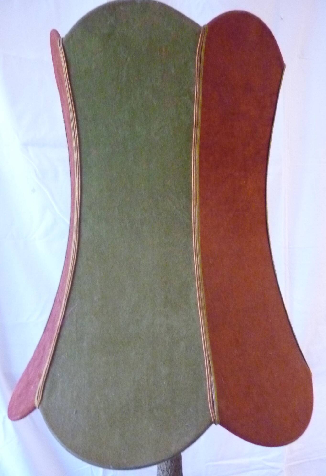 Lampe en bronze et velours 70 cm