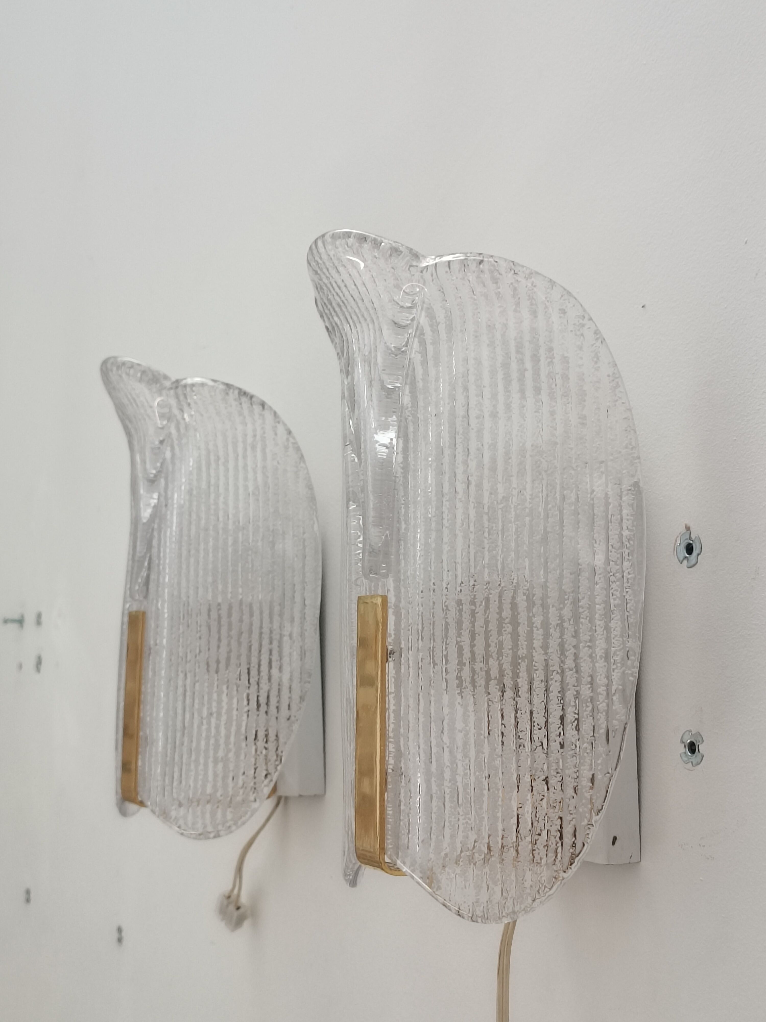 Wall sconces by Carl Fagerlund for Orrefors 1970s