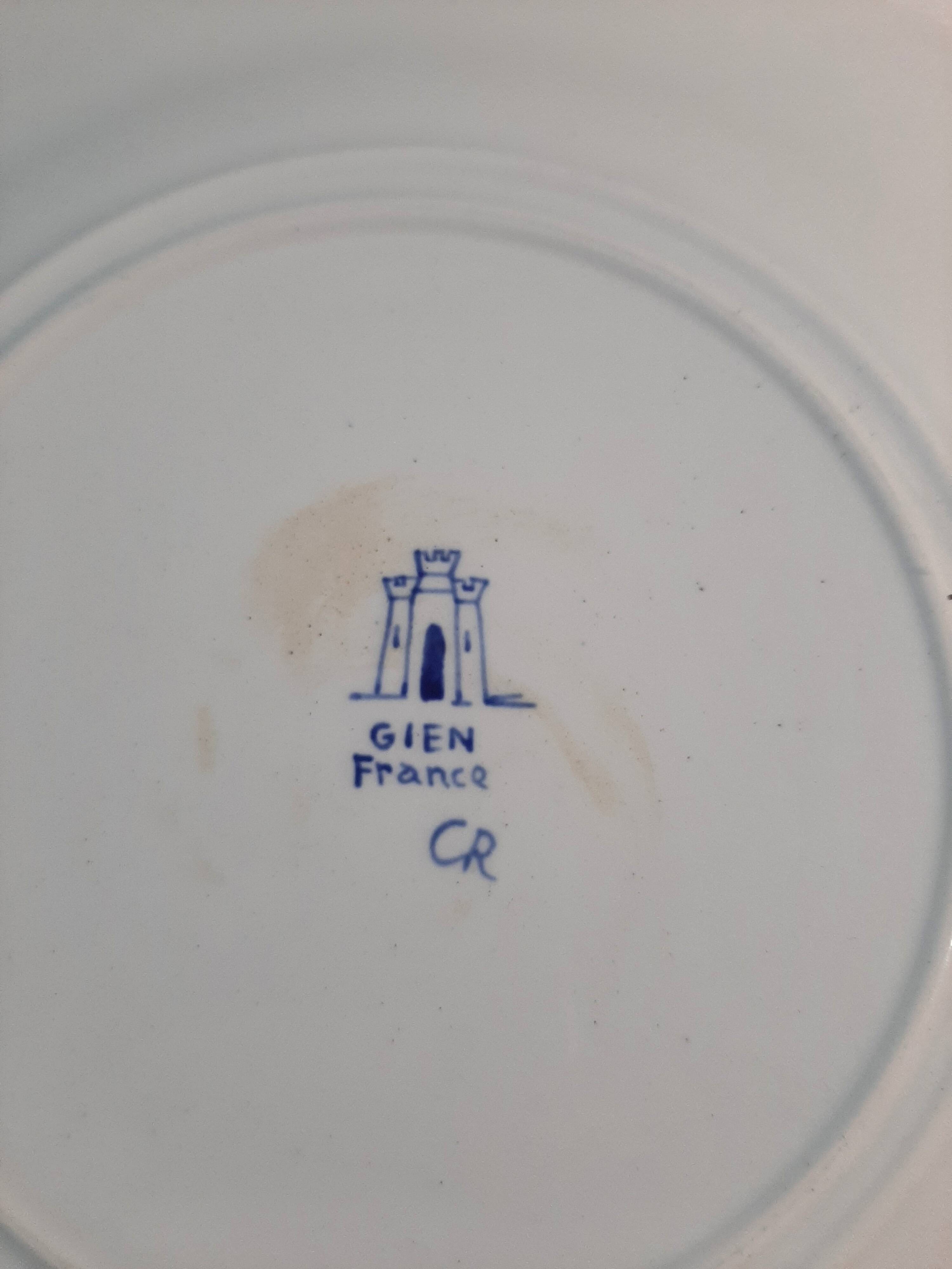 Assiette Gien décor Dionysos