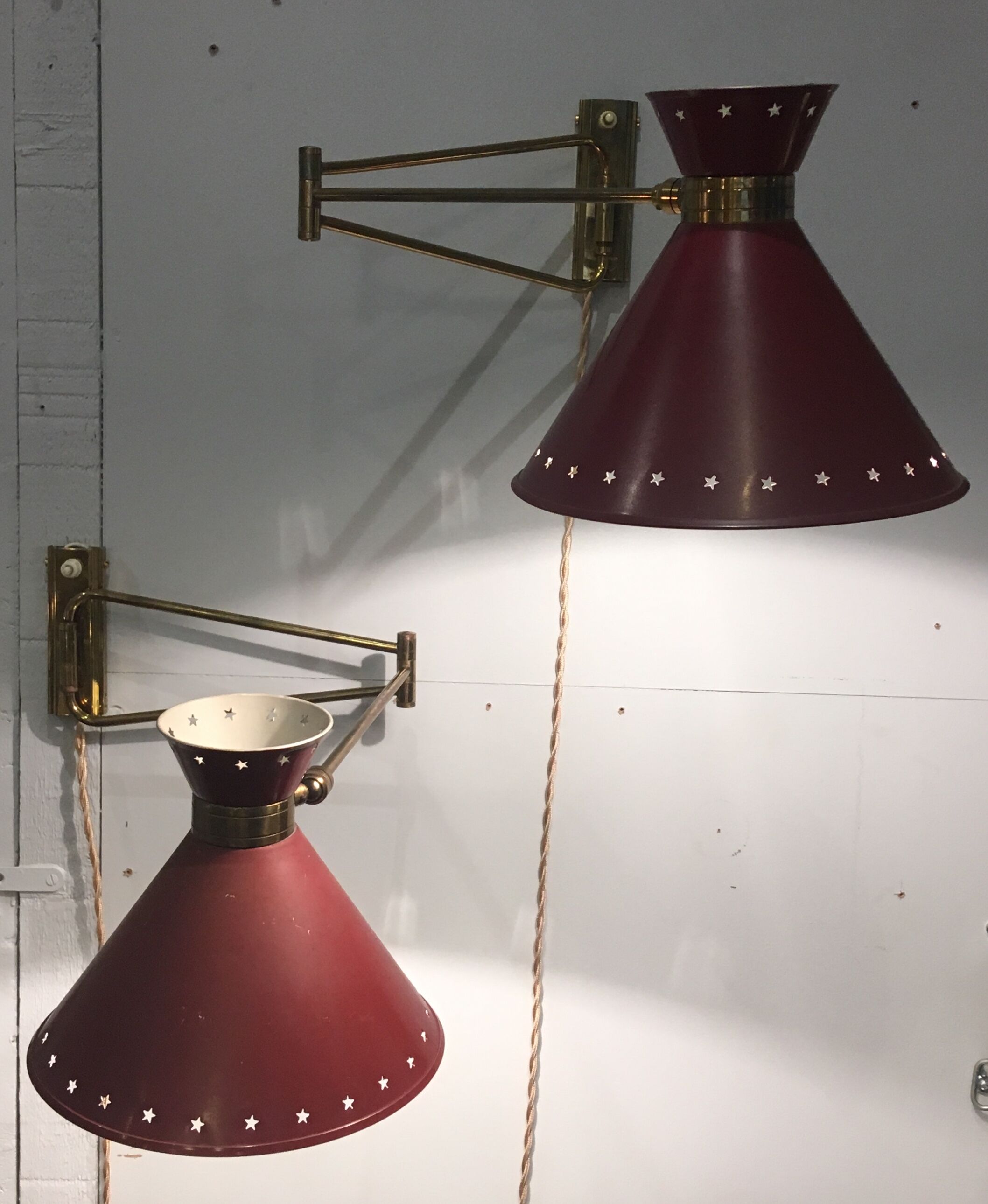 Wall lamp to double arms by René Mathieu to Lunel, 1950