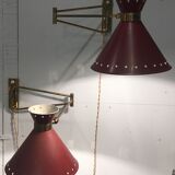 Wall lamp to double arms by René Mathieu to Lunel, 1950
