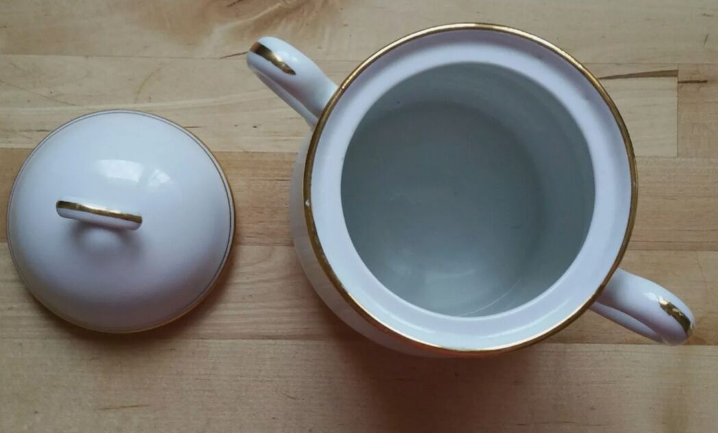 Vintage porcelain sugar from Limoges edged gold