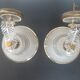 Paire d'appliques vintage en verre sablé et doré