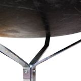 Round coffee table with slate top and metal structure by Sigurd Ressell Falcon