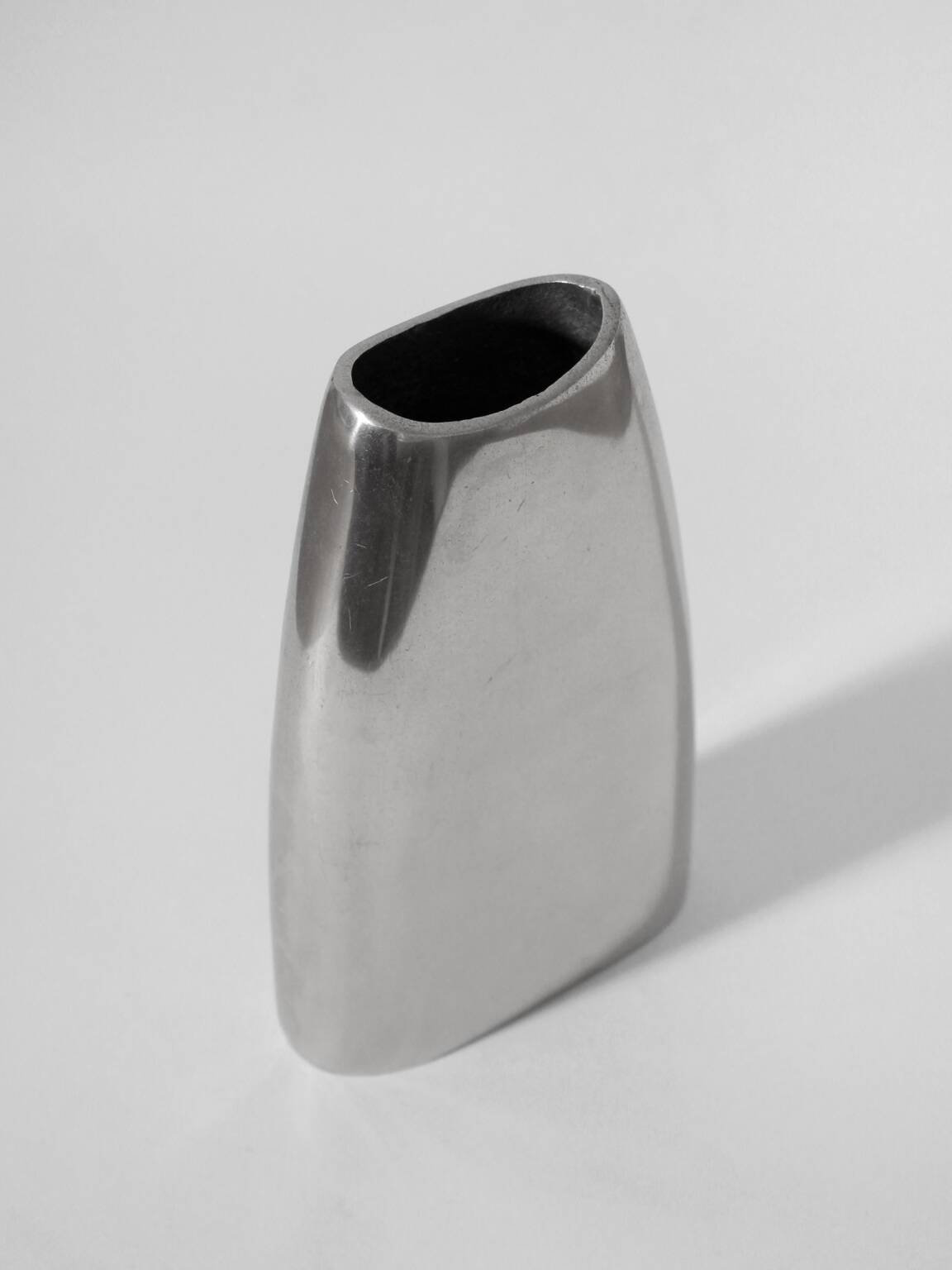 Polished Aluminum Flat Tall Vase