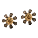 Pair of Italian wall sconces in Murano glass in the shape of a flower.