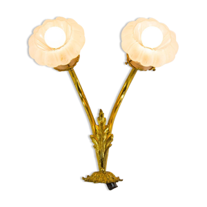 Applique murale florale en laiton