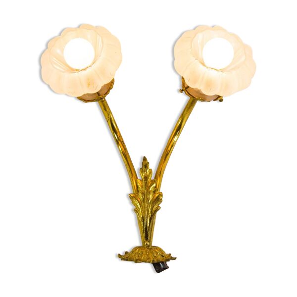 Applique murale florale en laiton époque victorienne — Beyit
