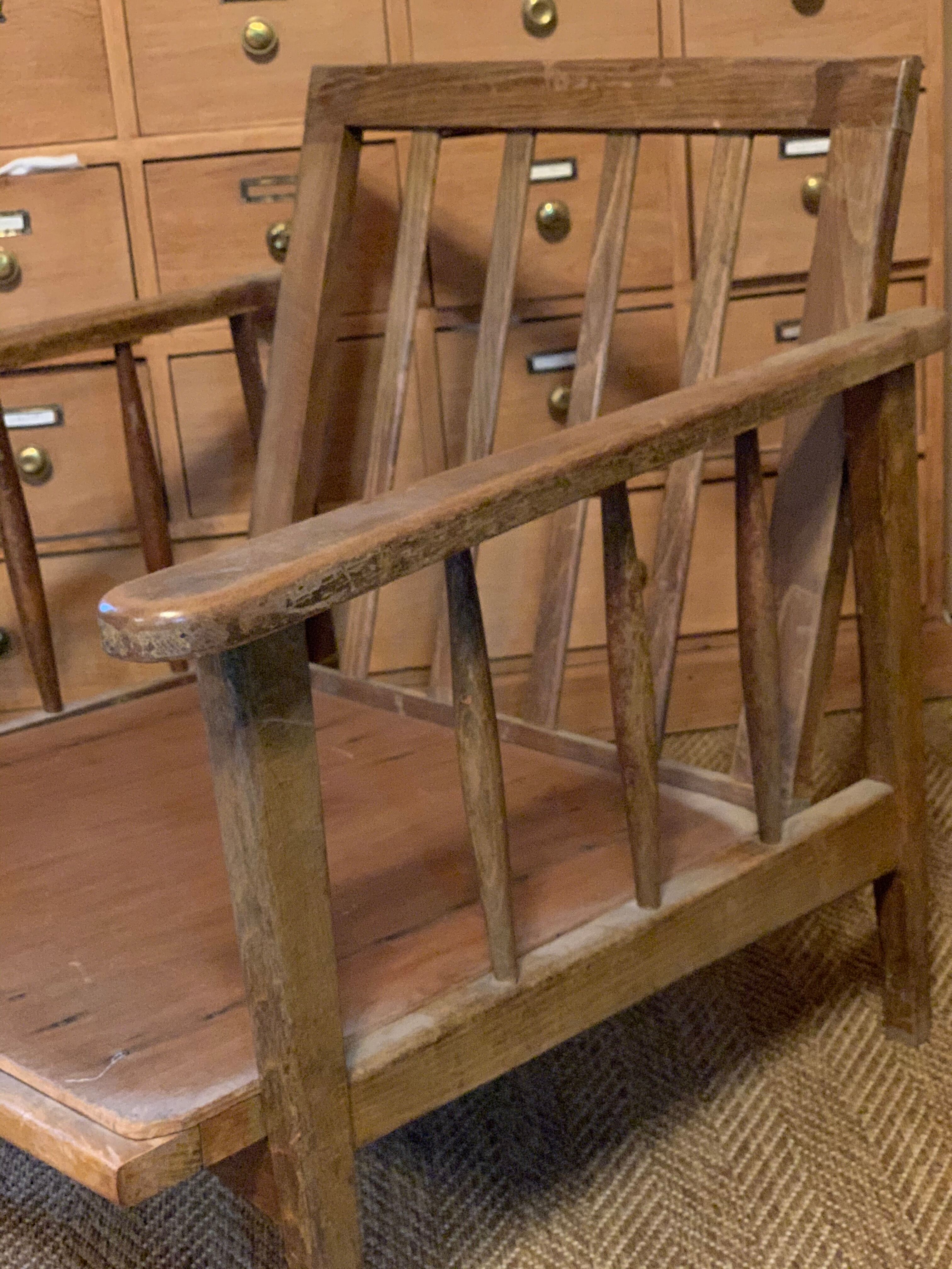 Scandinavian old wooden armchair