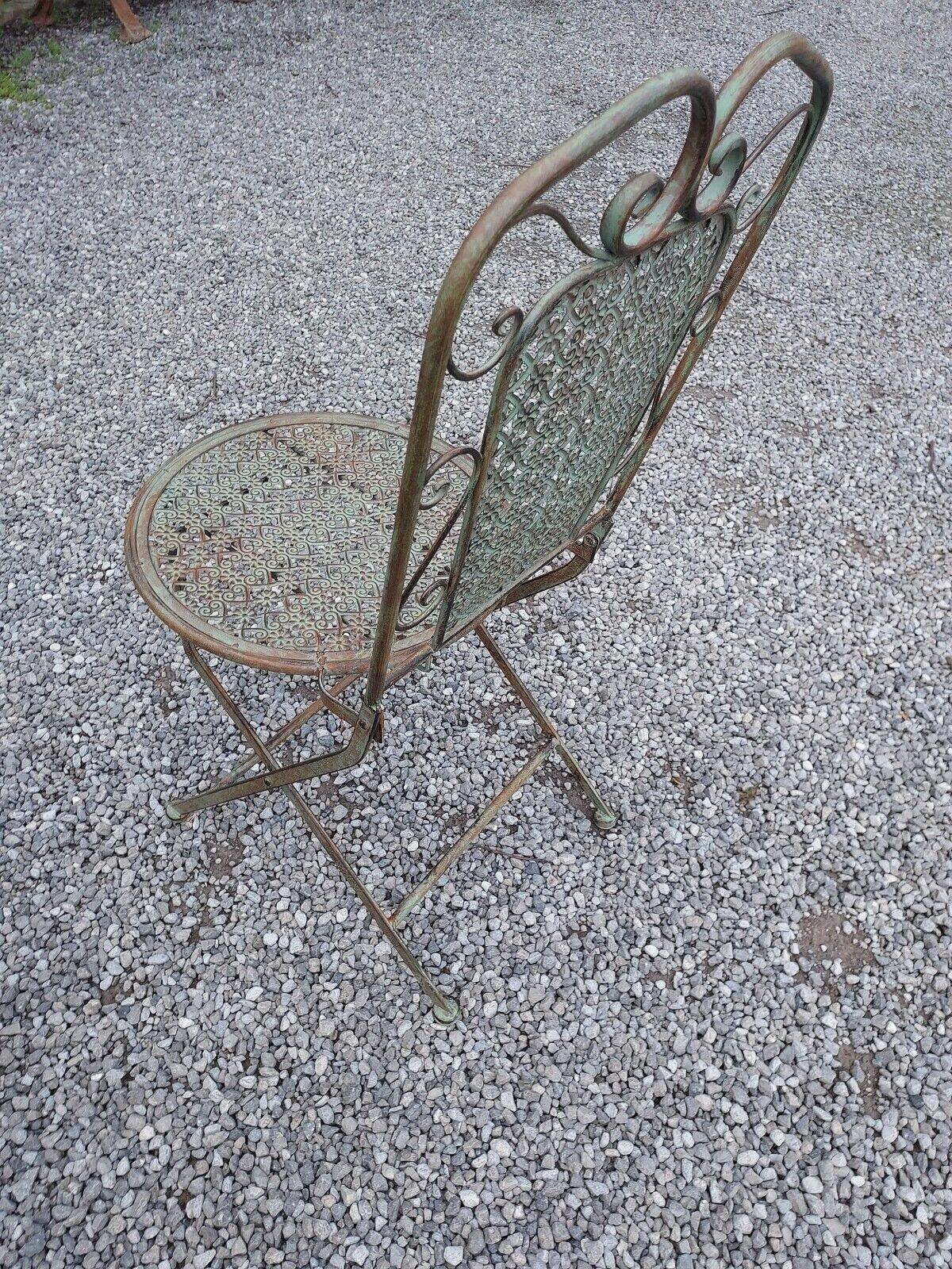 folding garden furniture in patinated iron