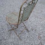folding garden furniture in patinated iron