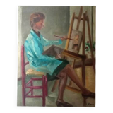 20th century Portrait of a Lady Painting