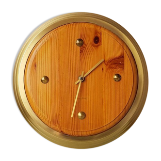 Horloge design Bony en bois de chêne années 1980