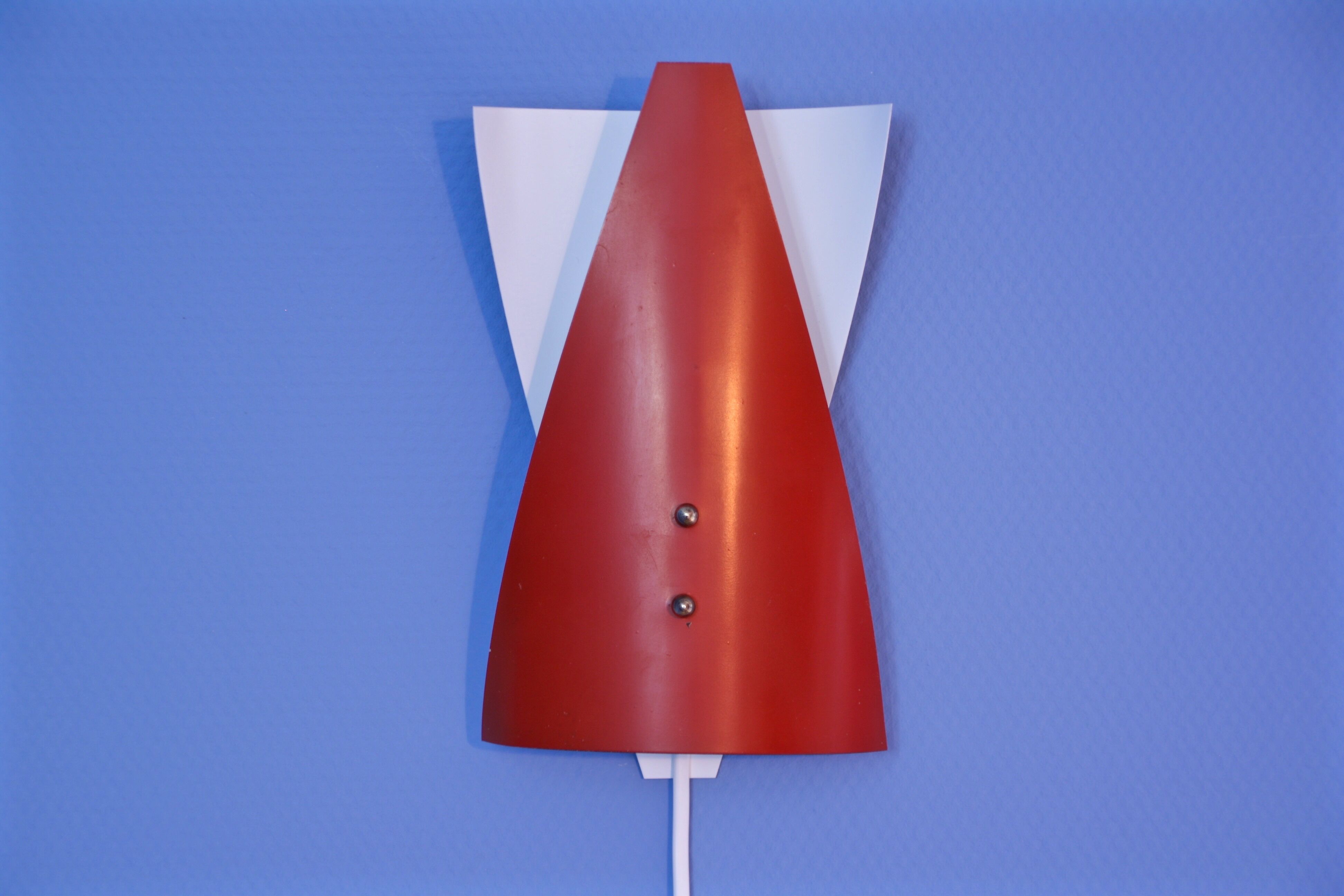 Set of 2 dutch wall lights in red and yellow, 1960s