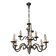 Lampadario vintage a nove luci in ottone, anni '50