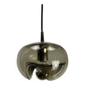 Futura suspension in smoked wavy glass by Peill & Putzler 1970