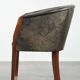 Amazing cow leather and wooden tub chair / side chair