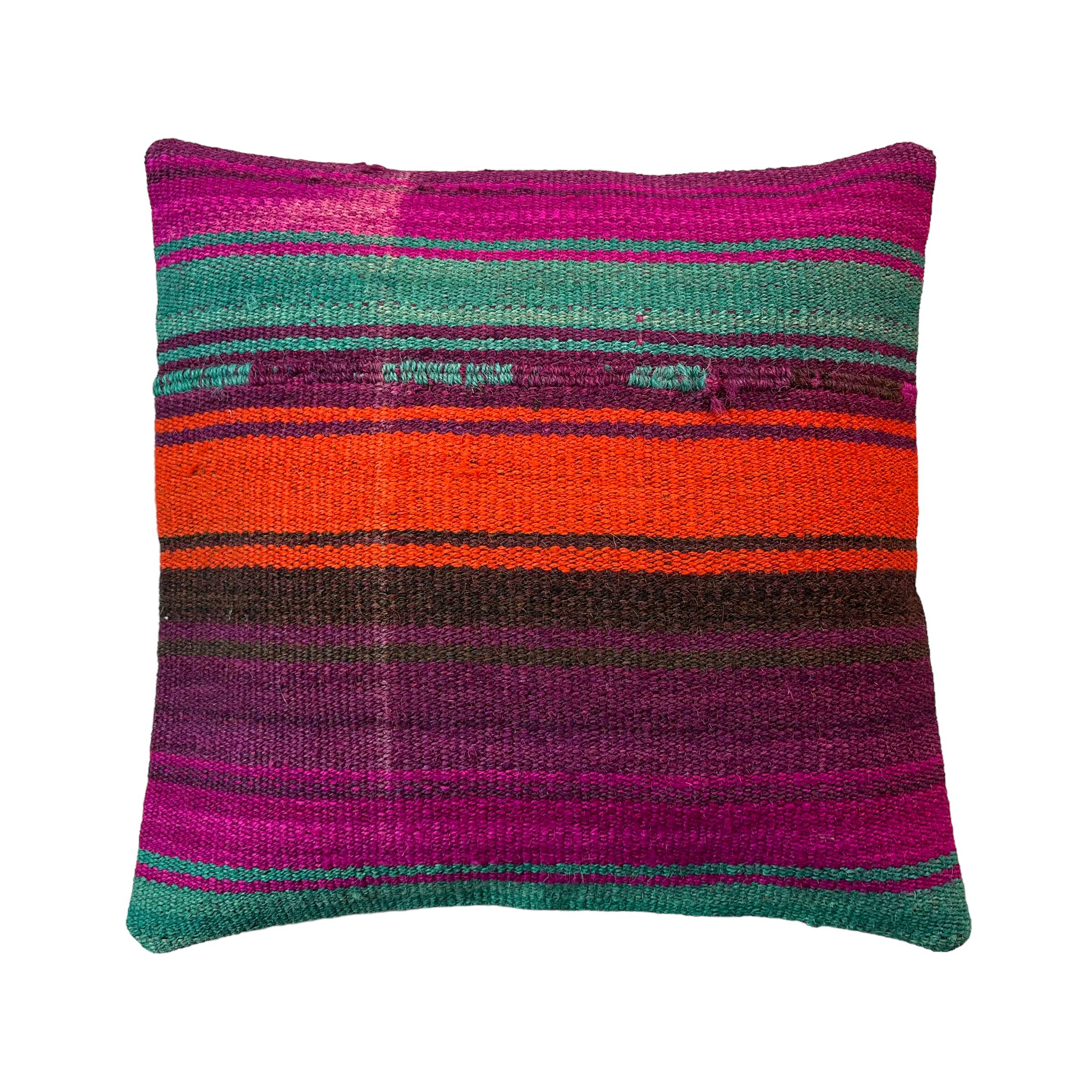 Vintage turkish kilim cushion cover , 40 x 40 cm