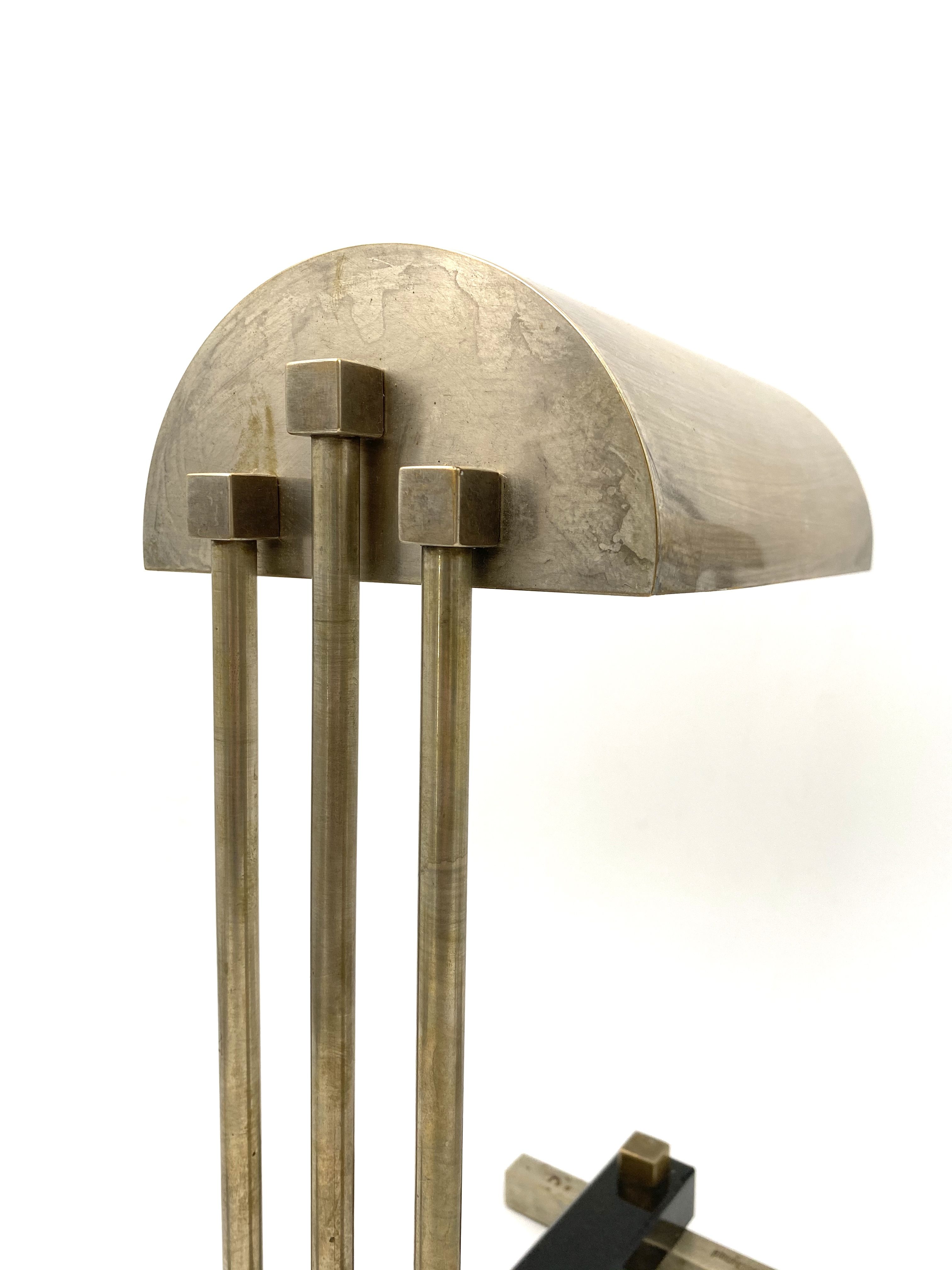 Diamant Art Studio Pair of Bauhaus cubist shaped Lamps. Marked 'New York 1938' & Numbered