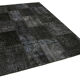 Handmade anatolian overdyed 171 cm x 247 cm black patchwork carpet