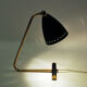 Swedish adjustable black metal desklamp 1950s