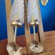 Pair of vintage 1970 glass and metal wall lights