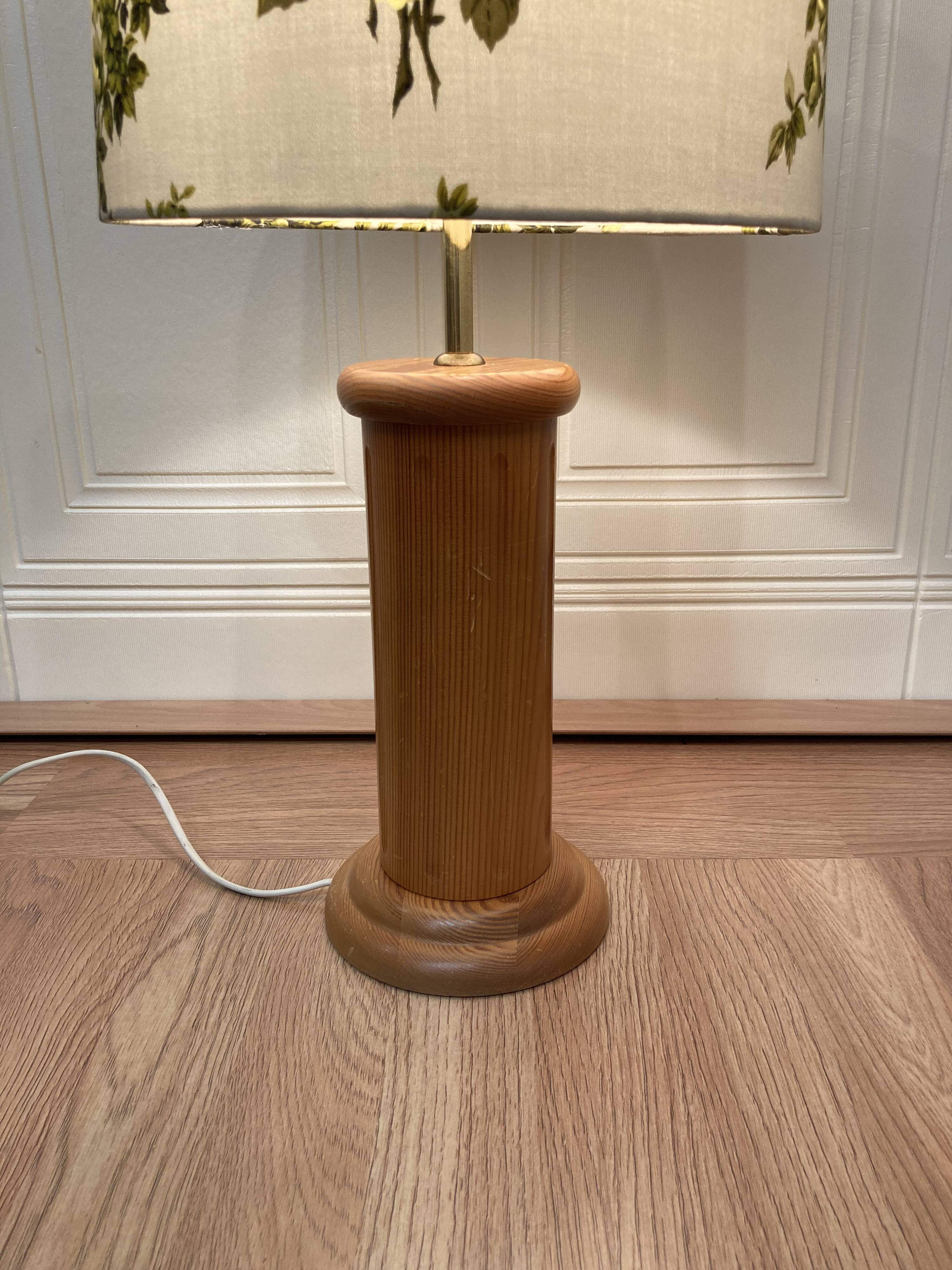 Pair of large pine lamps 1960 "scandinavian design".