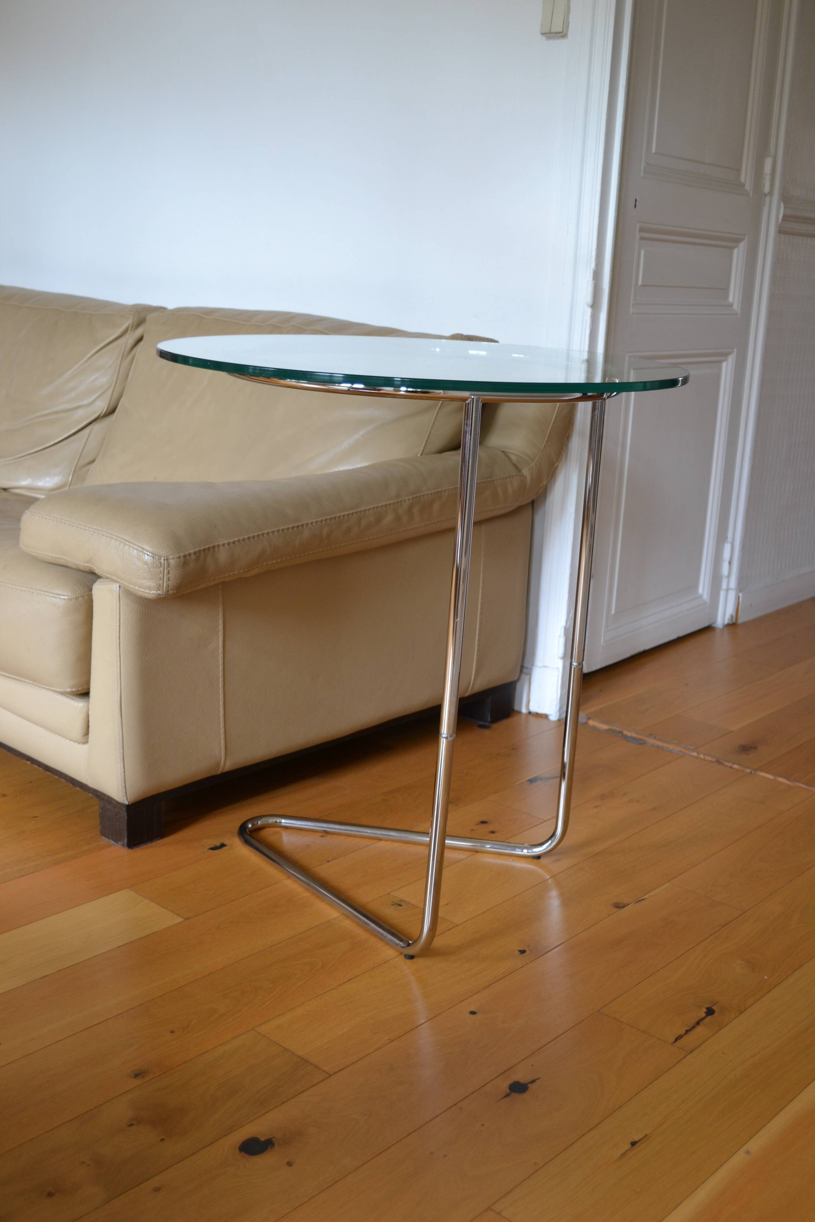Side table or end table vintage metal and glass