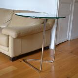 Side table or end table vintage metal and glass