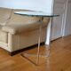 Side table or end table vintage metal and glass