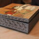 Hand-painted engraved and painted wooden box, seen from Moscow