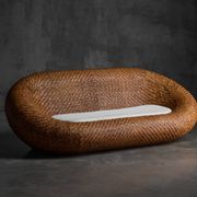 Canapé en osier tressé, style milieu du XXe siècle, France, années 1970
