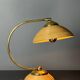 Midcentury pencil reed rattan bamboo and brass table lamp, Italy, 1970s