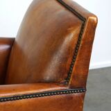 Sleek sheepskin Art Deco design armchair with beautiful details