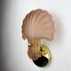 French Art Deco shell wall sconce – amber glass, 1970s