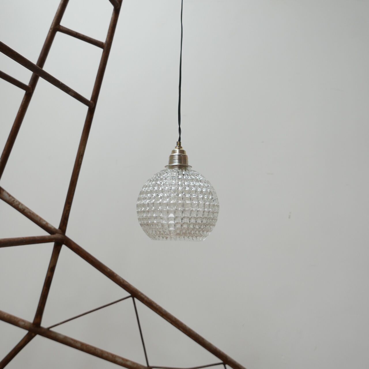 Late 20th dutch glass ball pendant light