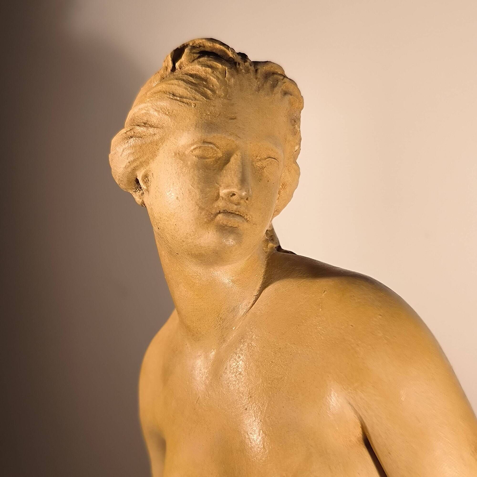 Charles van oemberg 'venus' sculpture of a female nude with drapery, terracotta, c.
