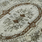 Handmade Distressed Turkish 1980s 207 cm x 304 cm Grey Rug