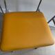 LM vintage chrome and orange/mustard yellow faux leather chairs