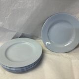 Ensemble de 6 assiettes à dessert bleu moulin des loups