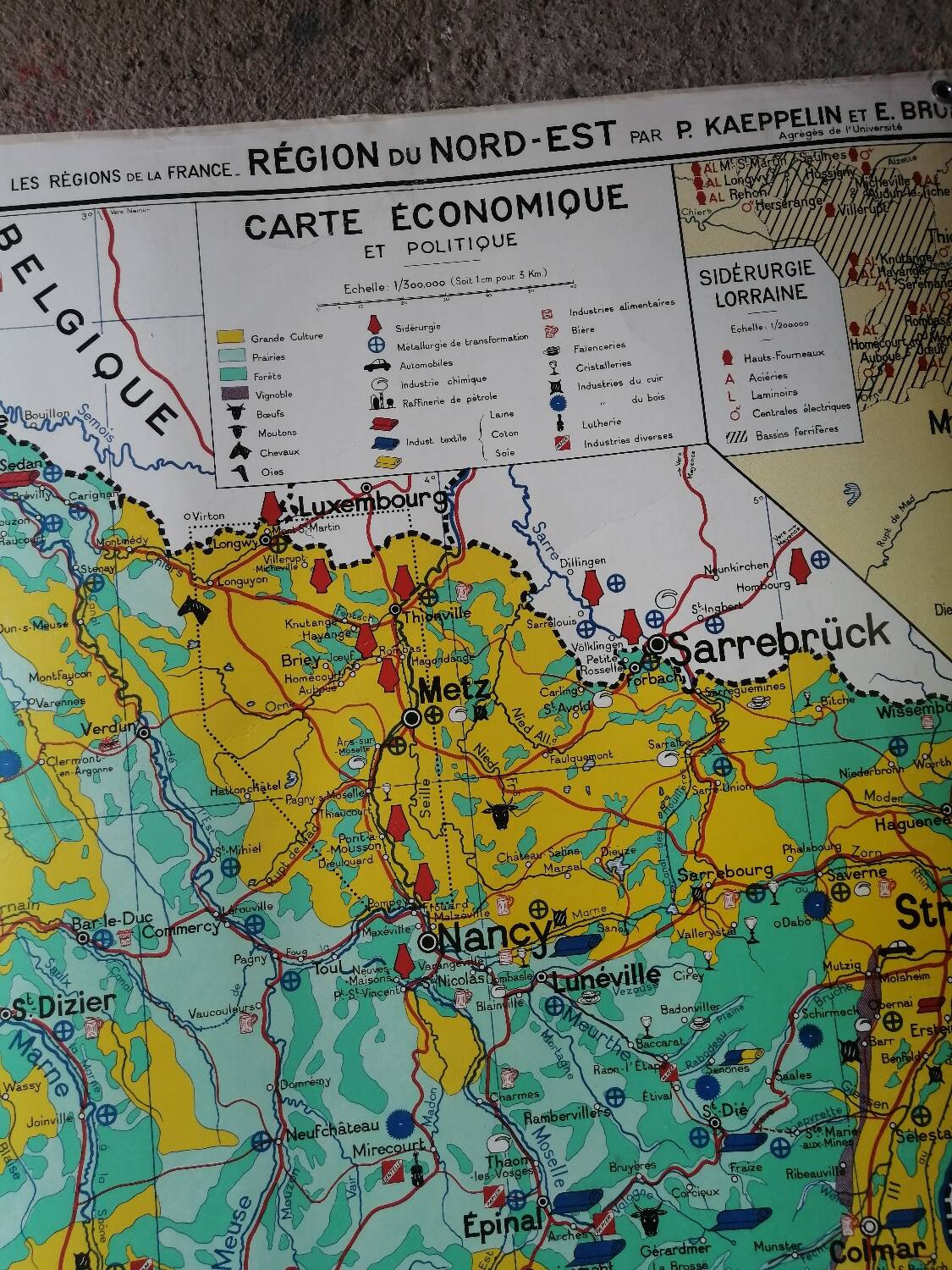 Old school map: France, North-East, Hatier Kaeppelin.