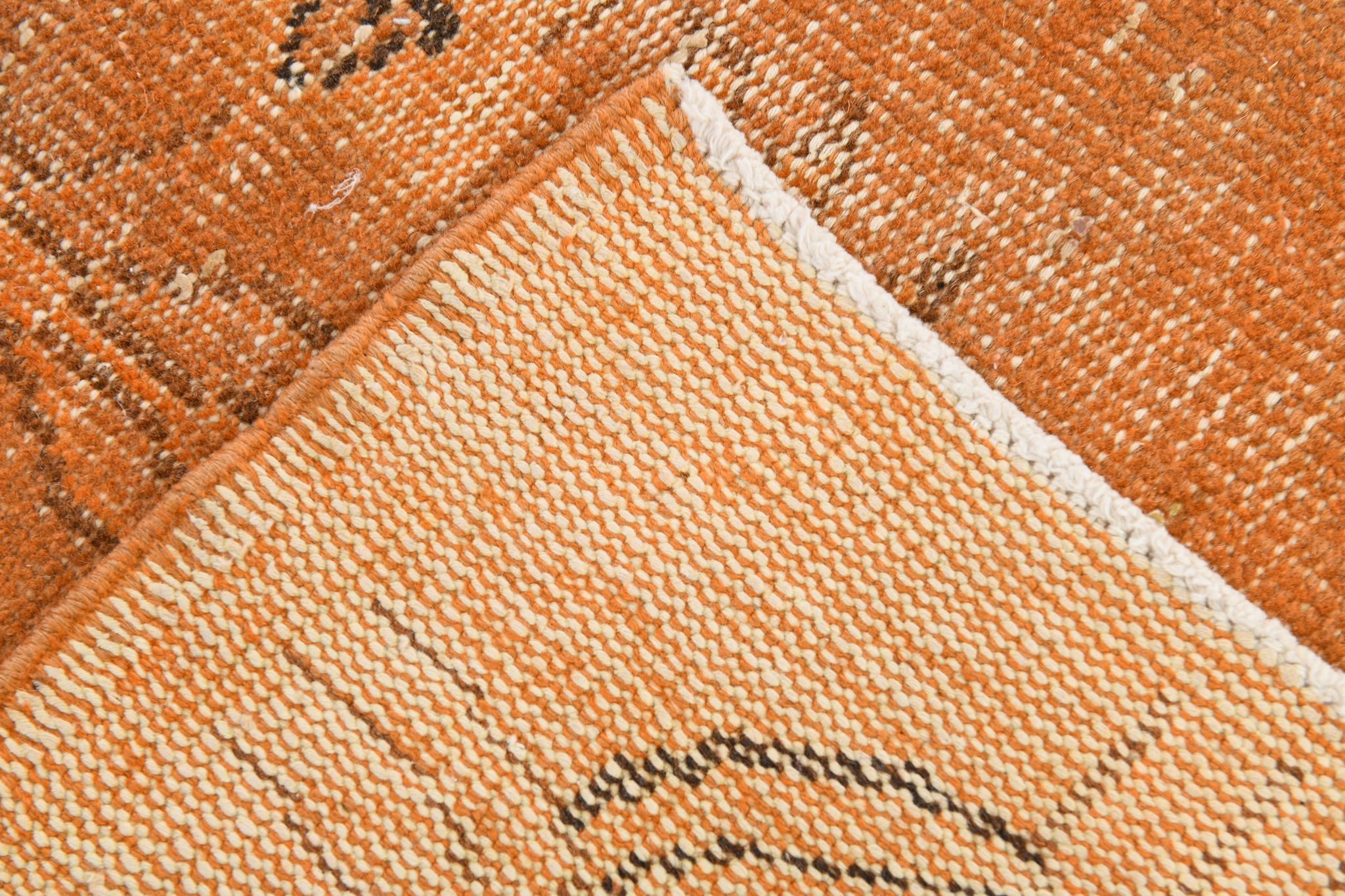 Orange wool turkish rug 299x178cm
