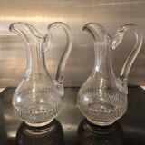 Pair of cut crystal pitchers