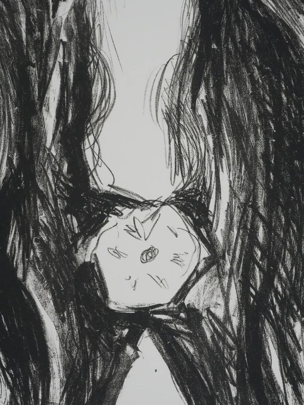 Edvard Munch: Brooch, Eva Mudocci, signed lithograph