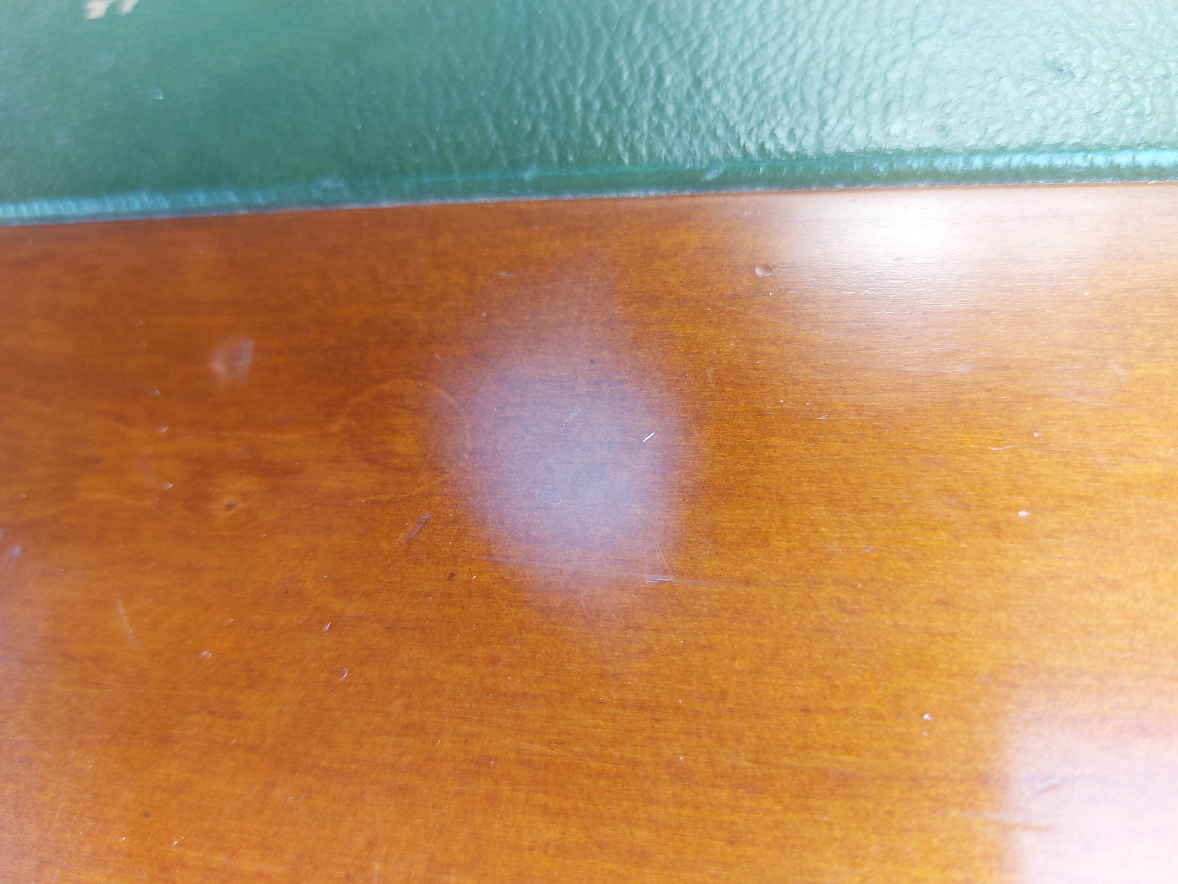 Green leather top desk