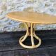 Vintage coffee table in light wood and bamboo, circa 1960.