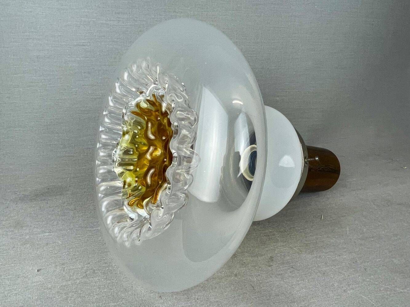 Mazzega style Art glass pear shaped hanging lamp 1970s