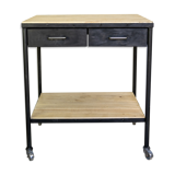 Kitchen shelf with industrial style wheels